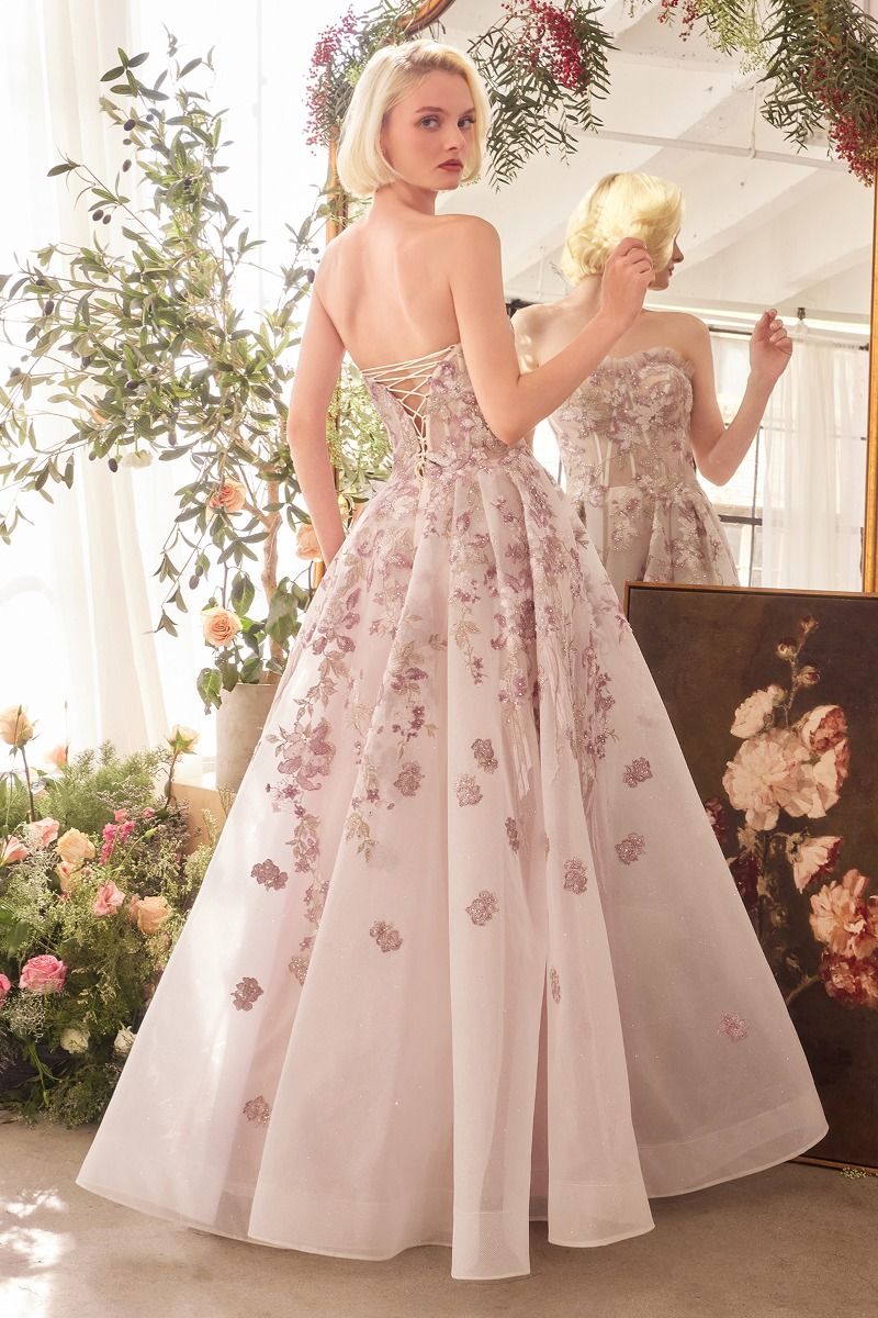A1455 ROMANCE EMBROIDERY A- CORSET GOWN Andrea & Leo