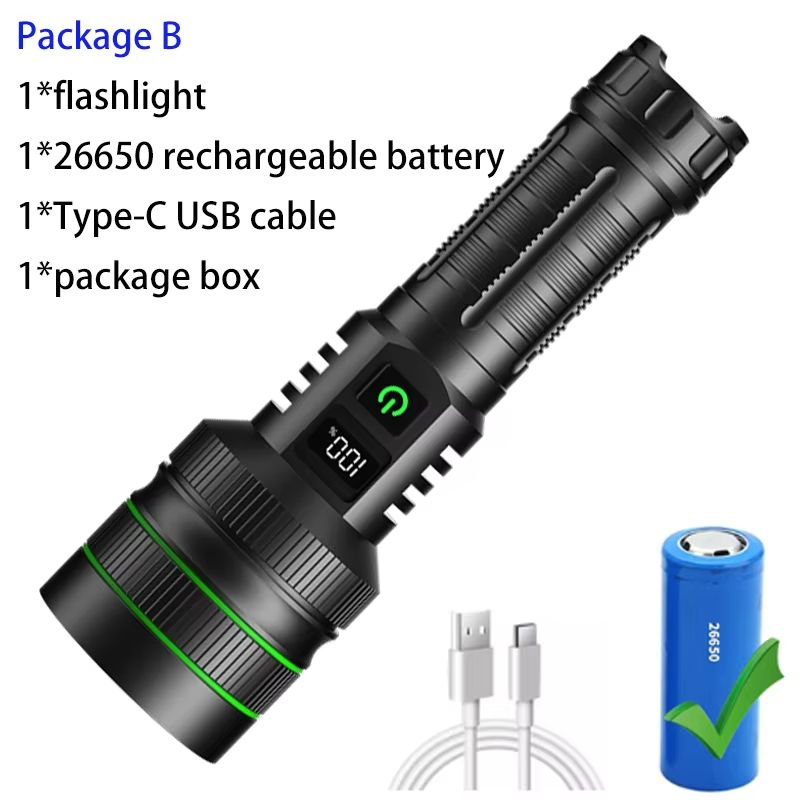 High Power LED Flashlight USB Rechargeable Tactical Torch With Long Range Beam For Outdoor Adventu 10
