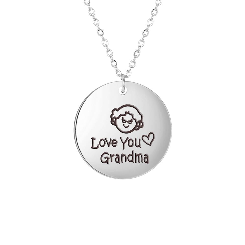 Grandpa Necklace Grandma Jewelry Family Chain Gift Stainless Steel Pendant For Grandmother Grandfat 10