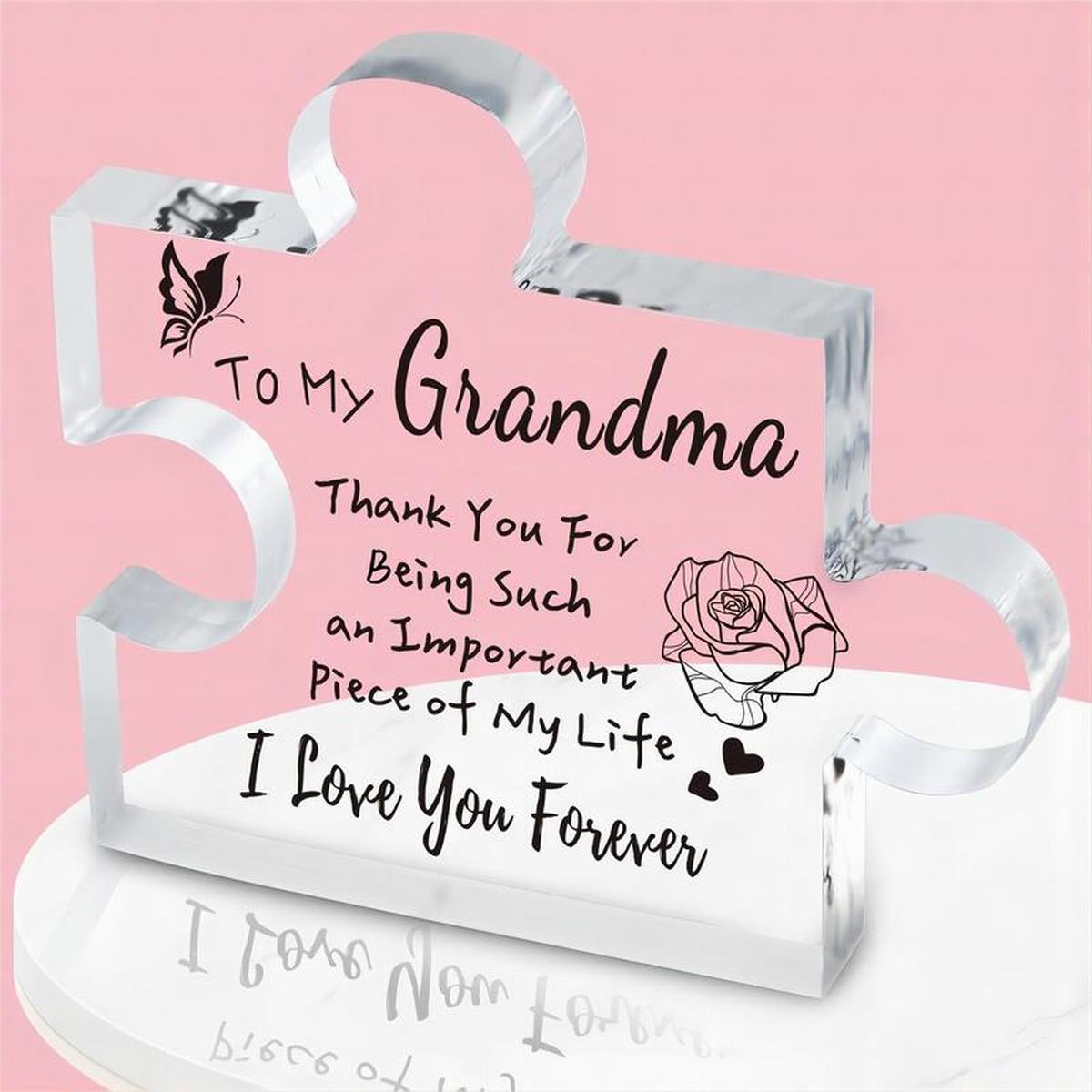 Carved Acrylic Puzzle Plaque, Grandma Gifts, Funny Birthday Gift for Grandma, Unique Christmas Gift Keepsake