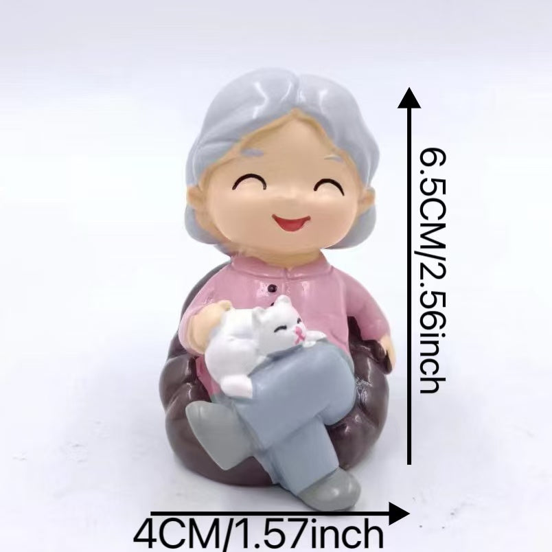 2025 Year of the Snake Spring Festival Gift, Grandparents Sofa Doll Ornaments, Elderly Bedroom Resin Crafts Gifts