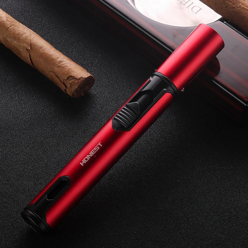Premium HONEST Metal Torch Windproof Lighter, Refillable Jet Flame Butane Pen Lighter for BBQ, Kitchen, Candle, Camping