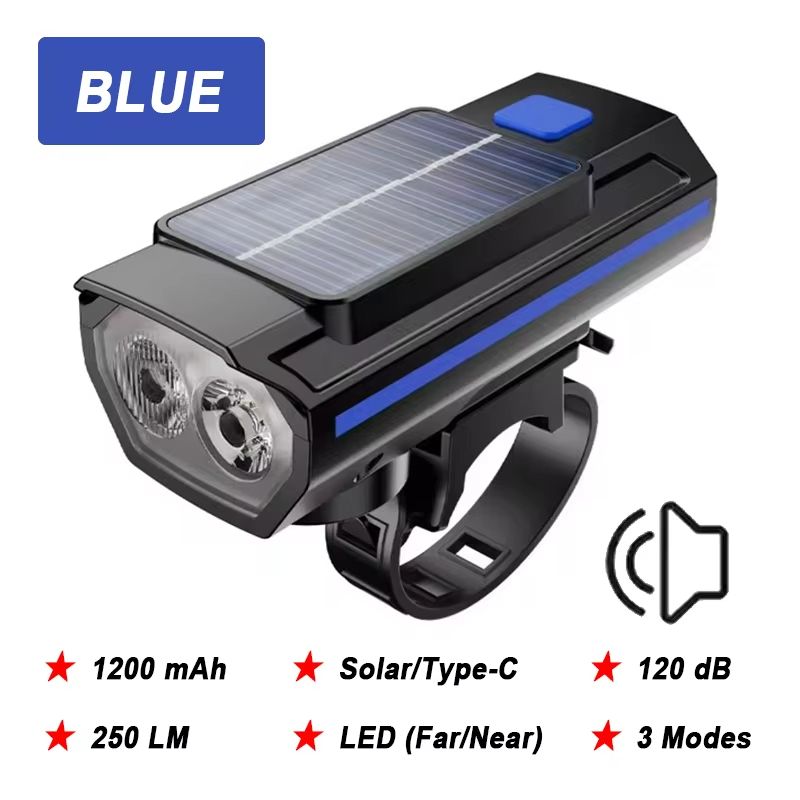 4000mAh Solar Bike Light 2000LM Rechargeable Bicycle Front Light With Zoom Beam COB Red Side Lamp 9