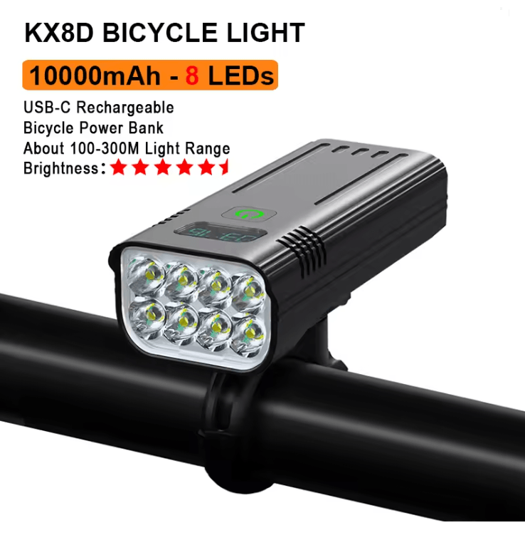 NATFIRE 12 LED Rechargeable Bike Light With 10000mAh Power Bank And High Lumen Headlight 5