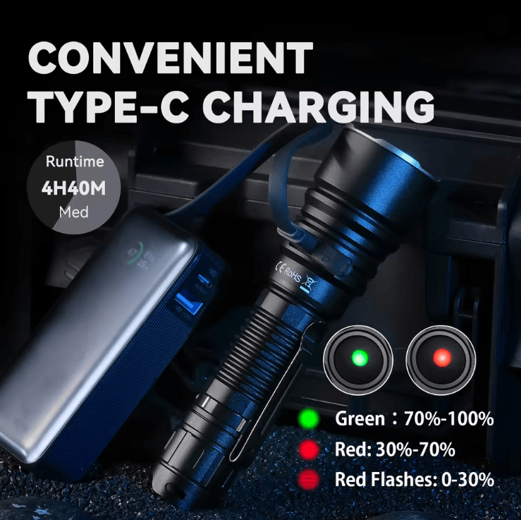 Sofirn SK40 Rechargeable Tactical Flashlight With 3200 Lumen LED And Long Range Spotlight 3
