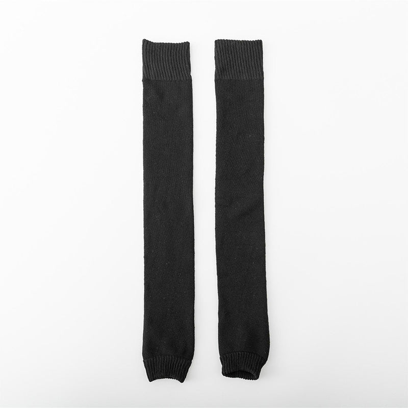 Winter Warm Knitted Leg Warmers for Women, Thick Wool Thermal Socks with Velvet Lining, Long Solid Color Stockings