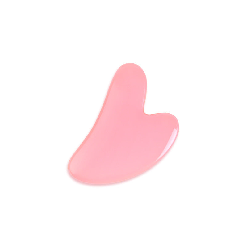 Pink Natural Resin Jade Roller Gua Sha Scraper Set Face Lift Massager AntiWrinkle Double Chin Remo 17