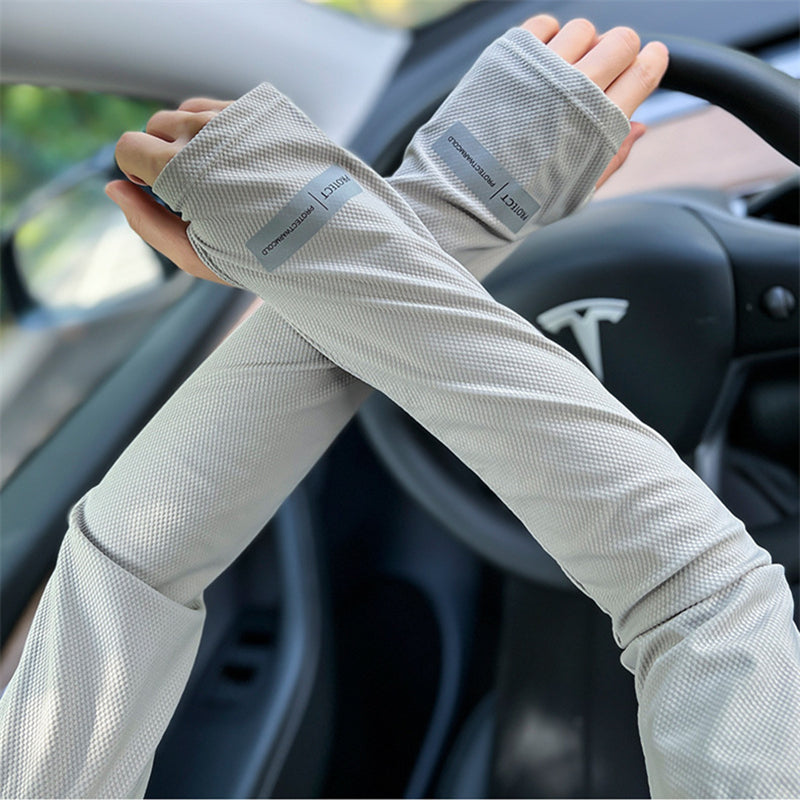 Large Size Ice Sleeves for Mens Sun Protection, Japanese Summer Outdoor UV Protection Loose Arm Sleeves for Driving