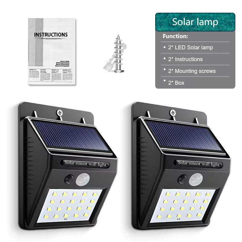 4Pack Solar Outdoor Wall Lights With Motion Sensor Waterproof LED Security Lighting For Garden Pat 8