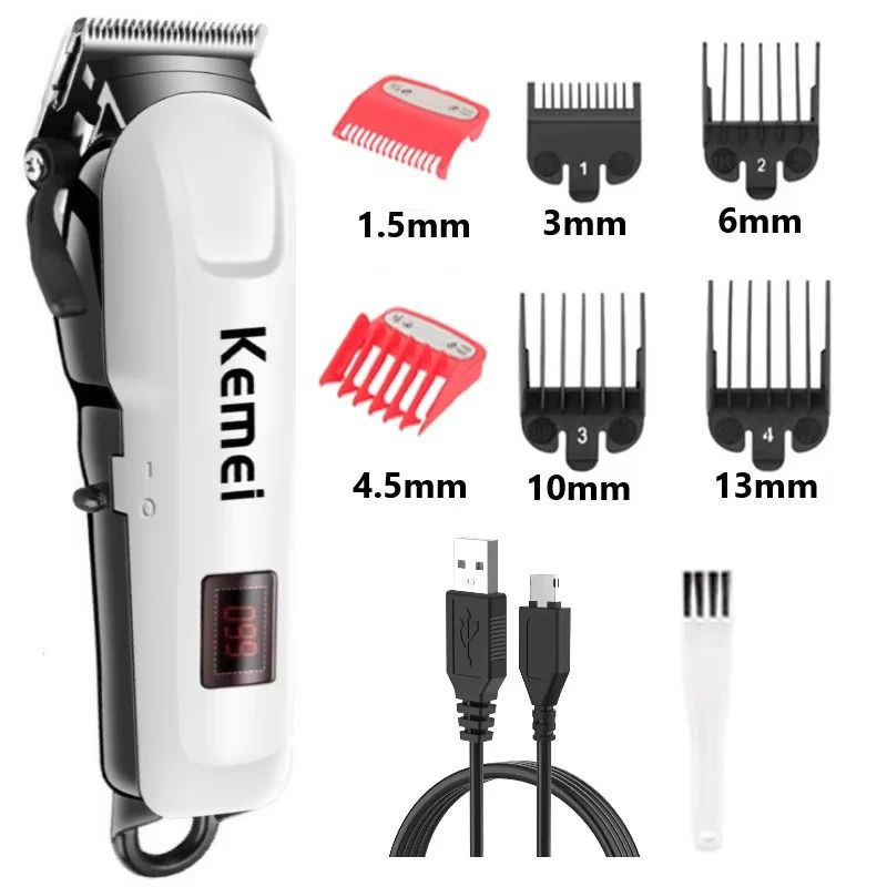 Professional Rechargeable Hair Clipper With LED Display And Multiple Comb Attachments 10