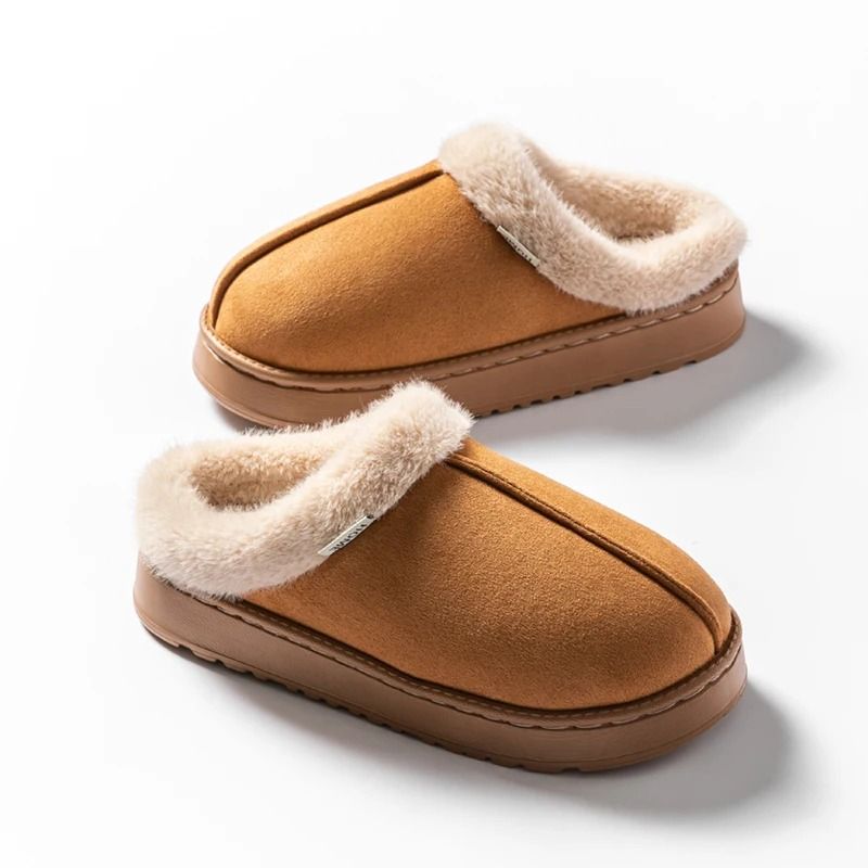 Women Fluffy Slippers Indoor Winter Anti Slip Warm Slippers 11