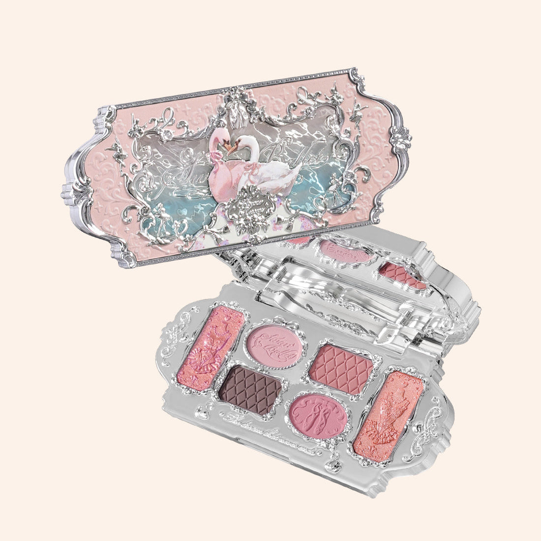 Waterproof Flower Knows Swan Ballet 6 Color Eyeshadow Palette With Matte Shimmer Pearl Glitter Hig 7