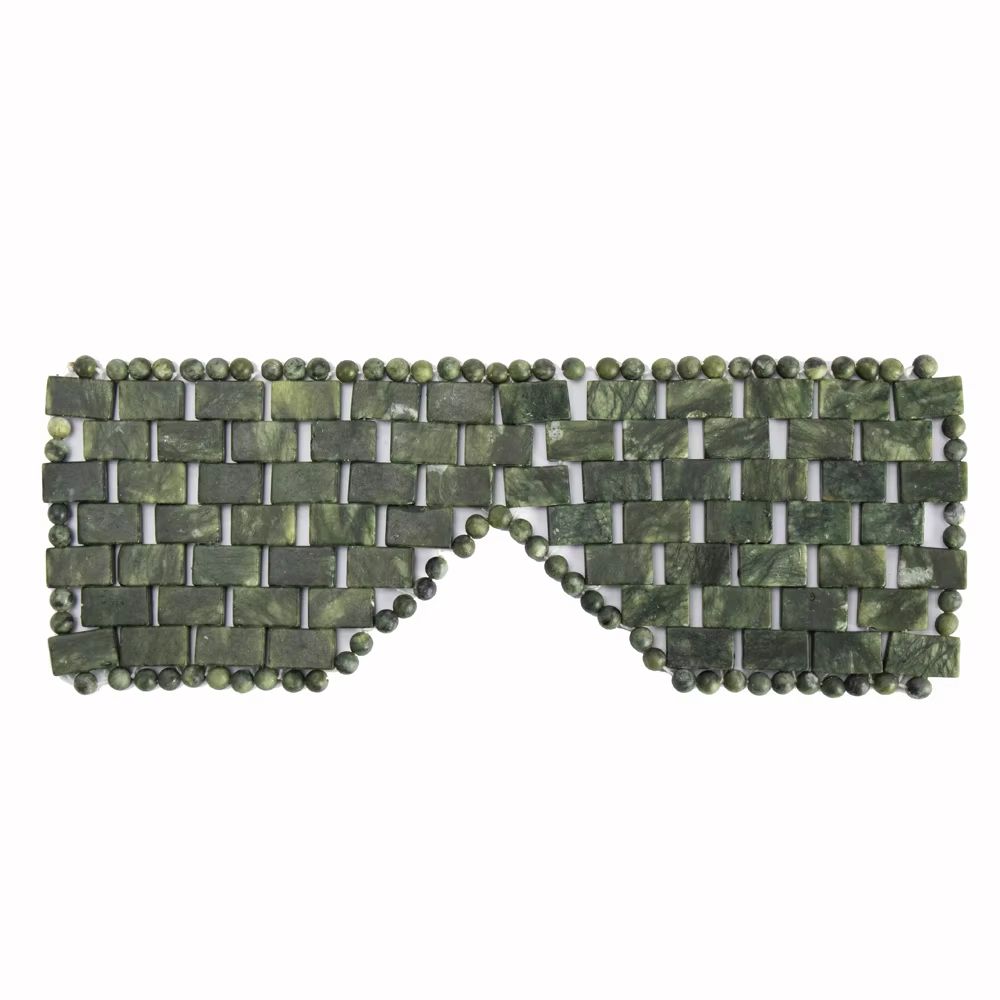 Jade Eye Mask For Facial Care Cooling Stone Beads Spa Massager For AntiAging Relaxation 7