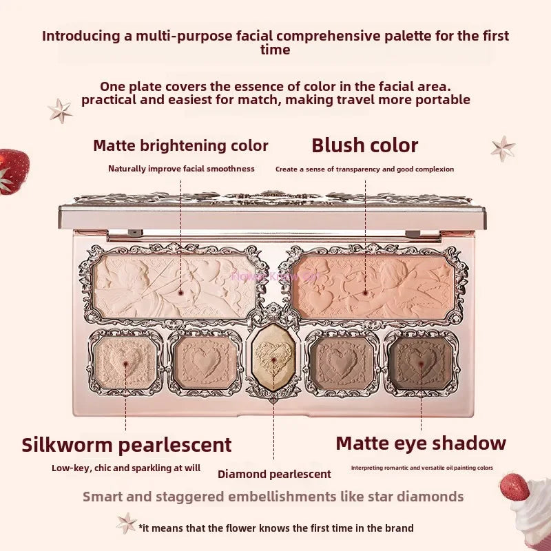 Flowerknows Strawberry Cupid Collection Makeup Palette Blush Highlighter Eyeshadow Flower Know Fac 9