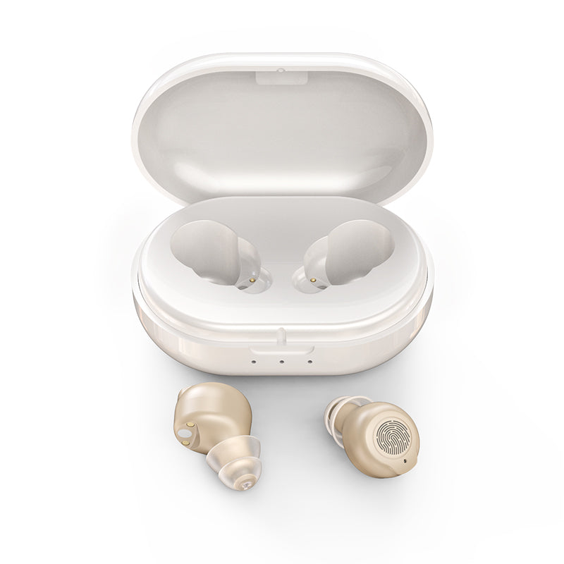 Touch Control One Pair Rechargeable Hearing Aids Mini Sound Amplifier For The Elderly Seniors With 5