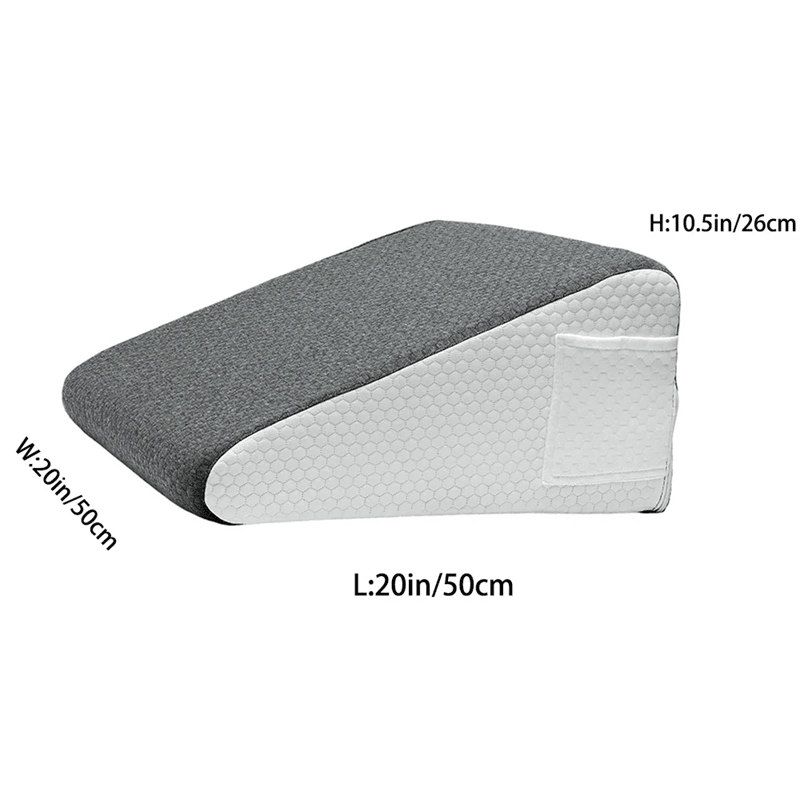 Memory Foam Bed Wedge Pillow For Sleeping Leg Elevation And Snoring Relief 4
