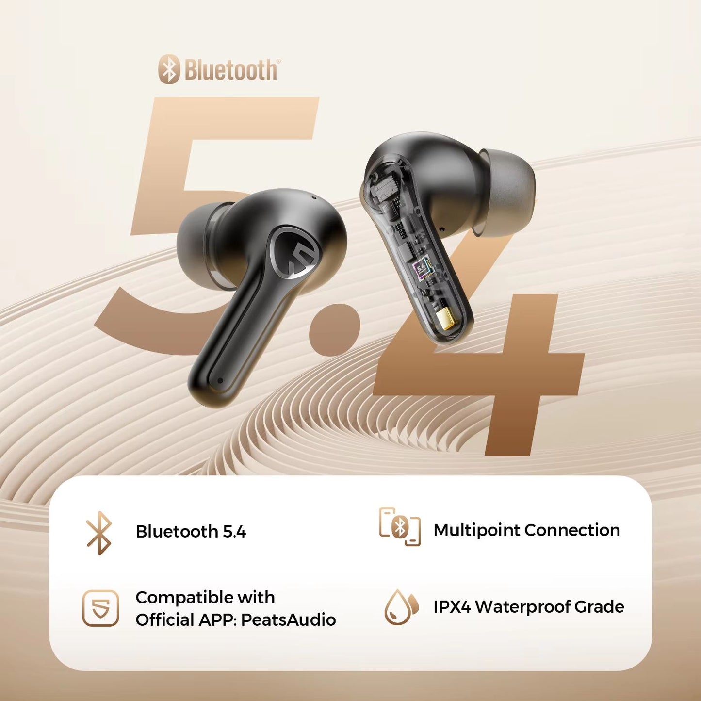 SoundPEATS T3 Pro Wireless Earbuds With Active Noise Cancelling And Multipoint Bluetooth 5