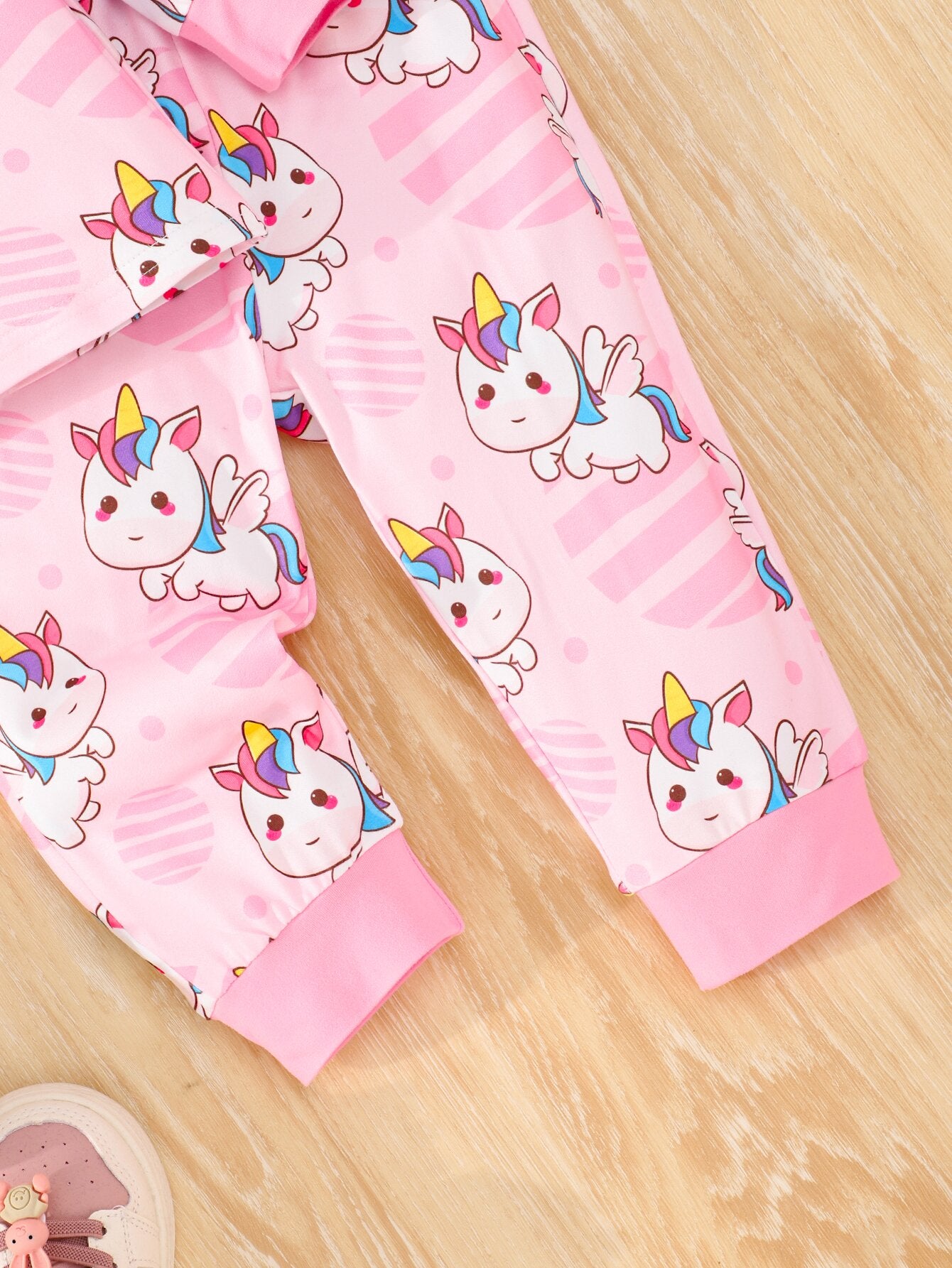 Pink Rainbow Unicorn Pajama Set for Baby Girls, 2PC Long Pants Pajamas with Full Print, Soft Skin-Friendly Fabric