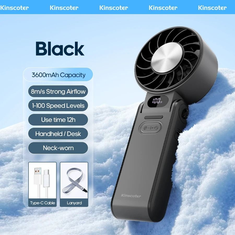 Portable Handheld Fan With Rechargeable Battery And Ice Cooling 14