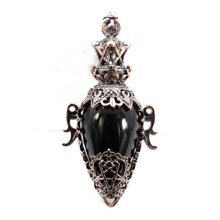 Water Drop Crystal Pendulum for Dowsing, Natural Amethyst, Rose Quartz, Onyx Antique Pendulums for Spiritual Divination