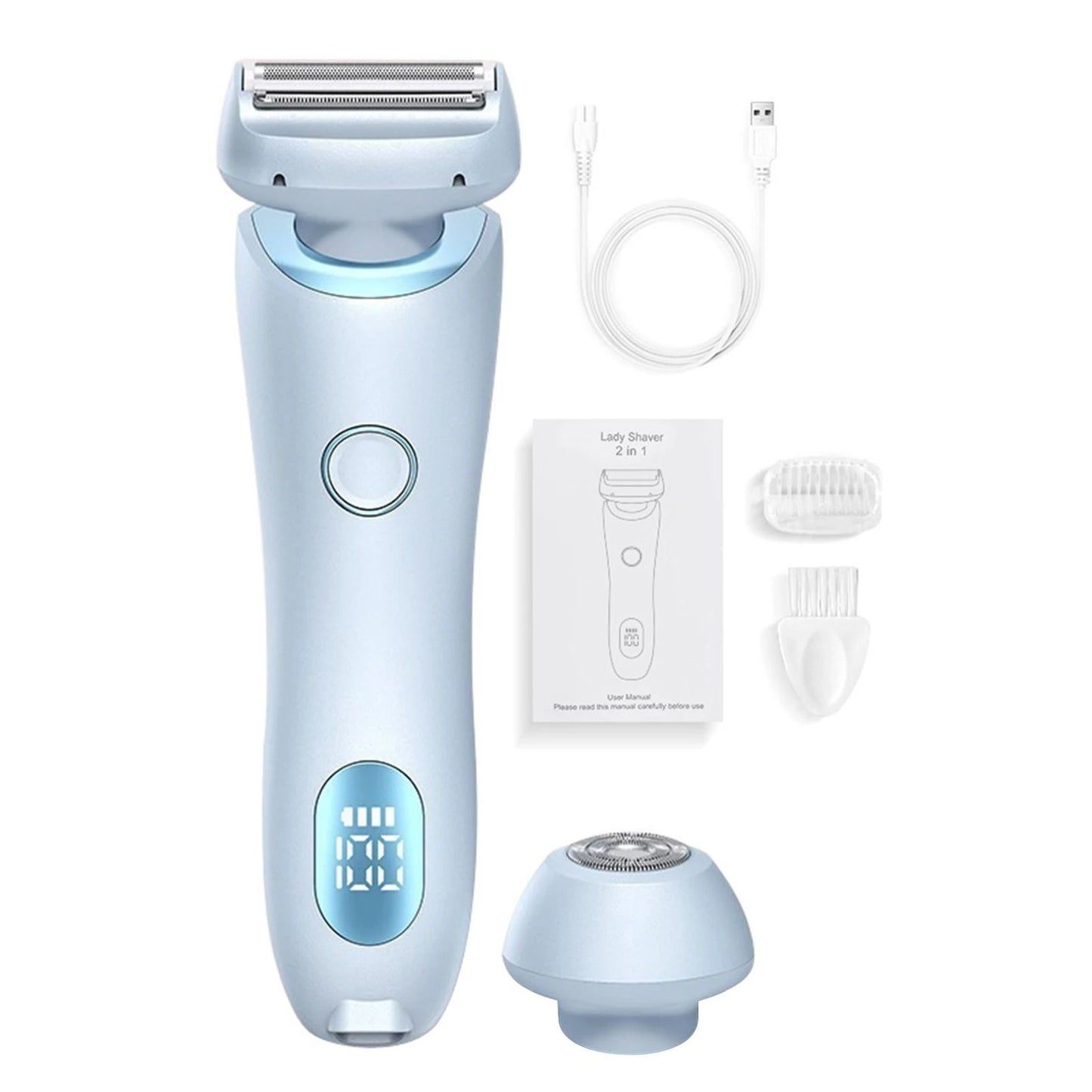 Waterproof 2 In 1 Bikini And Underarm Face Shaver For Women 7