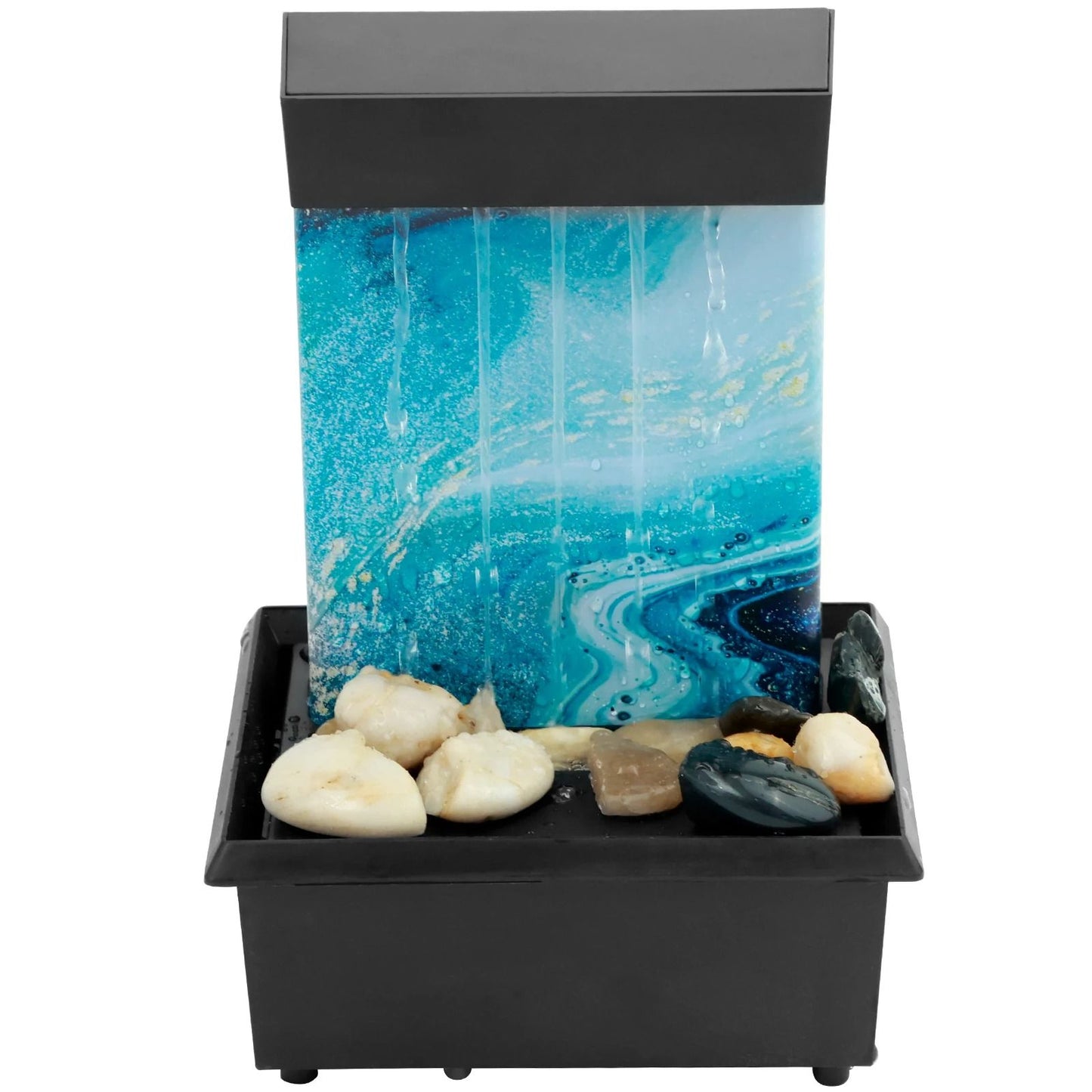 Mini Indoor Tabletop Fountain With LED Light For Home And Office Decor 8