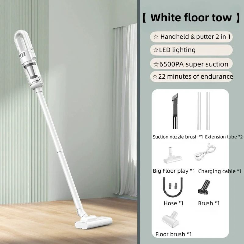 Wireless Handheld Car Vacuum Cleaner 6500Pa Suction With LED Light And MultiBrush Attachments 6