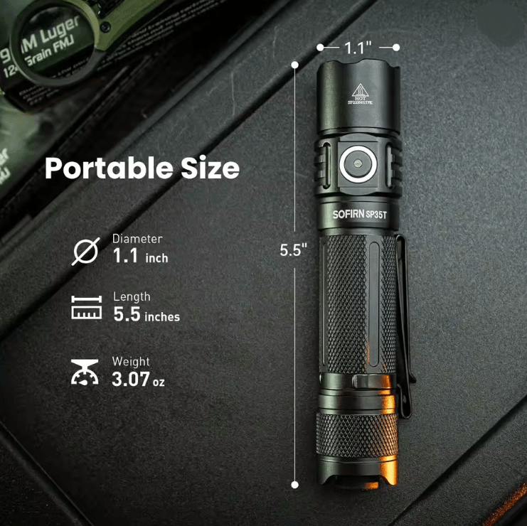 Sofirn SP35T Tactical Flashlight 3800 Lumen USB C Rechargeable Torch 3