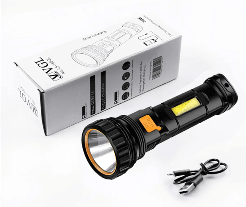 Multi Function Solar LED Flashlight With Power Bank And Emergency Torch 6