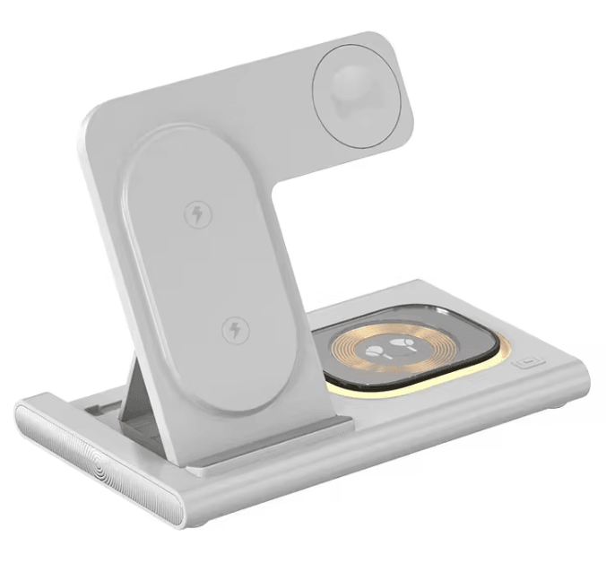 3 In 1 Wireless Charger Station With Foldable LED Phone Stand For Samsung 3