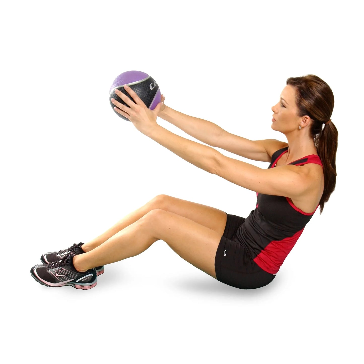 6 pound rubber exercise ball with a unique textured grip surface for better control, stability & fitness, latex free