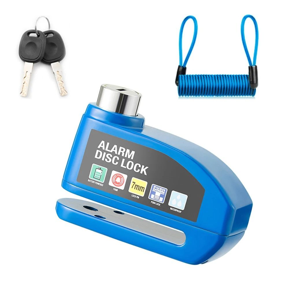 Motorcycle Alarm Disc Brake Lock Waterproof Anti Theft Padlock 120dB 7