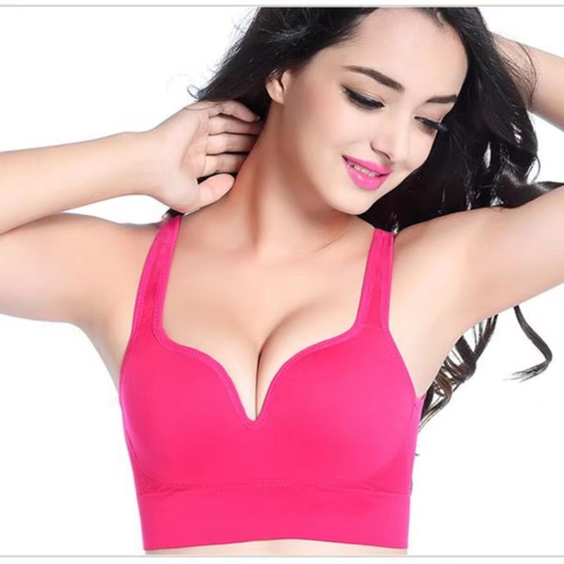 Womens Wireless Sports Bra Padded Gym Workout Top With Breathable PushUp Support 11