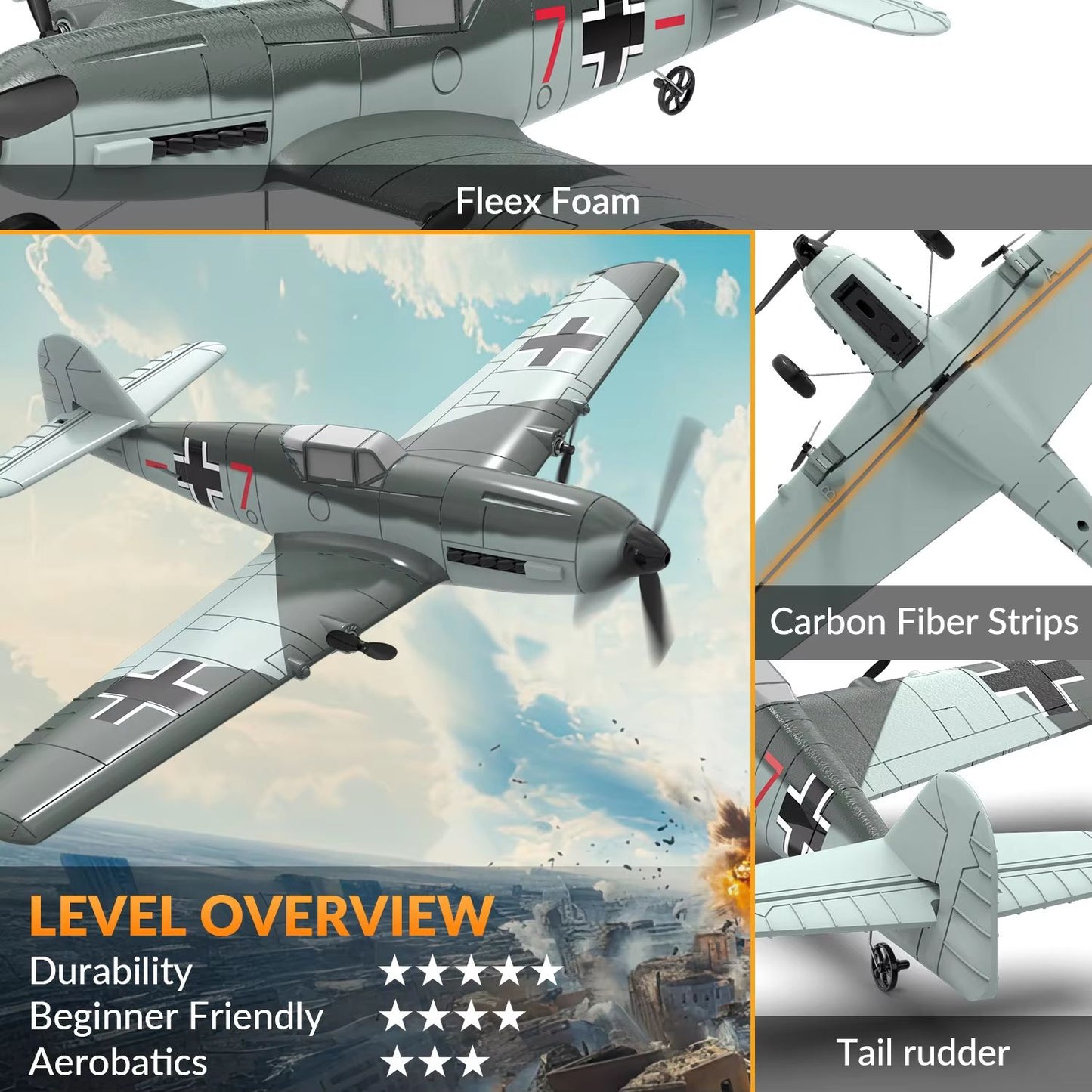 VOLANTEXRC BF109 RC Plane 24G 3CH EPP Glider With 6Axis Gyro Smart Balance System 4