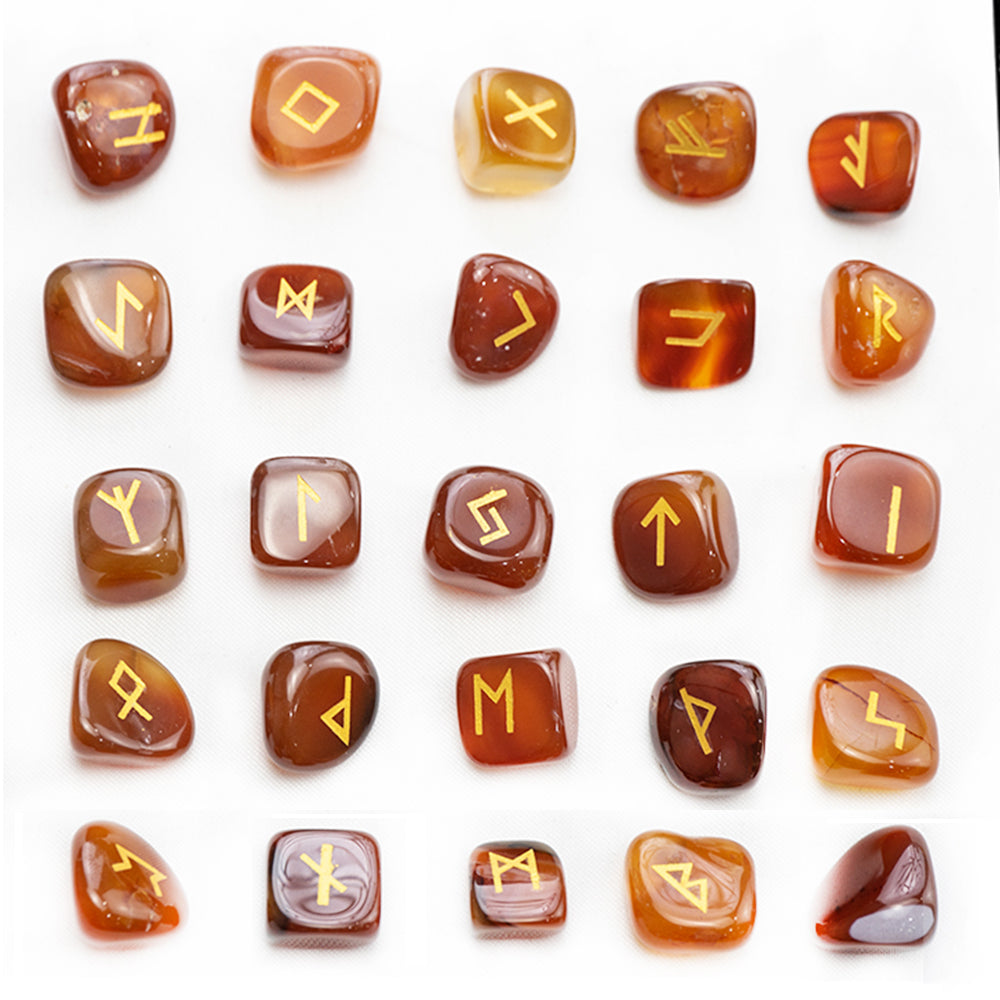 Natural Crystal Rune Stones Set Quartz Agate Crystal Stones For Reiki Healing Witchcraft Spiritual 10