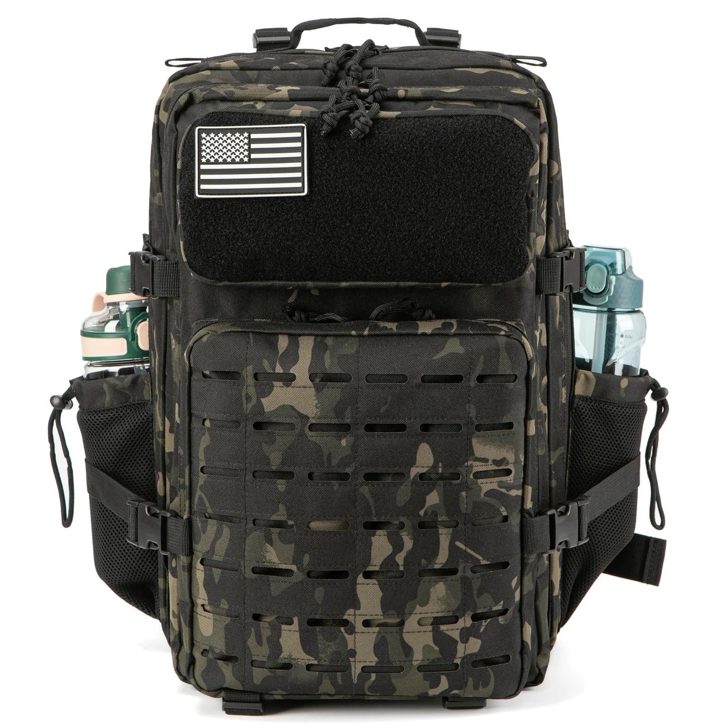 45L Tactical Backpack Outdoor Hiking Survival Rucksack With Bottle Holder 17
