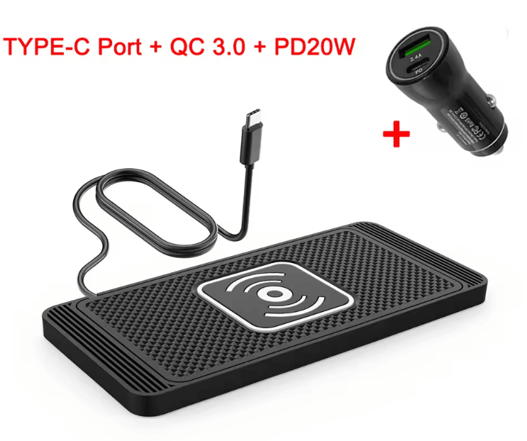 Car Wireless Charging Pad With Non Slip Silicone Design For Fast Charging 6
