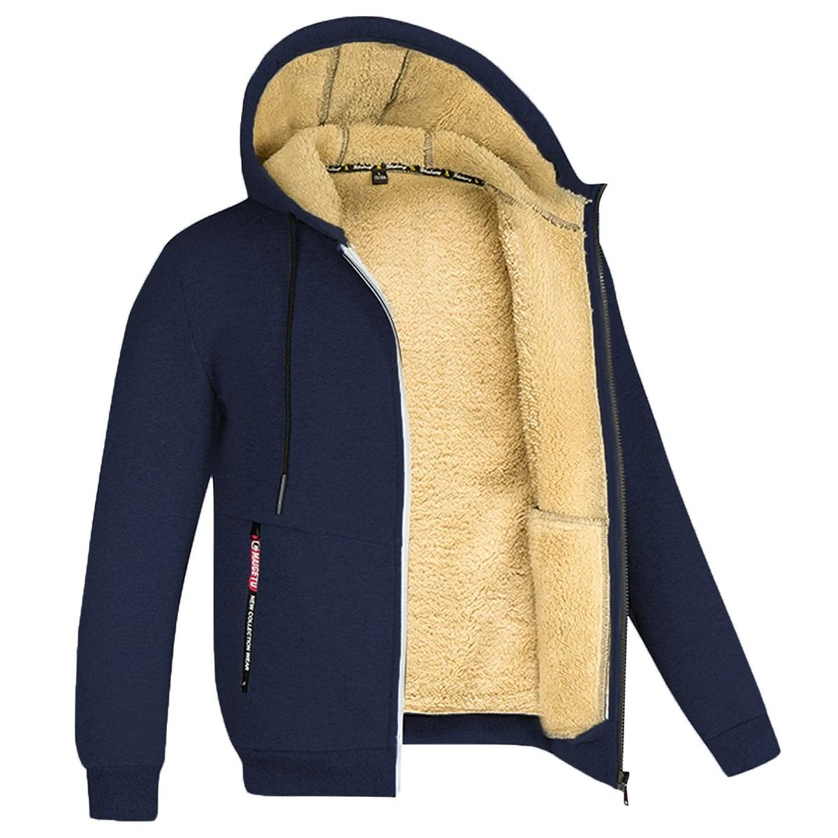 Mens Zip Up Fleece Hoodie Jacket Casual Winter Streetwear 14