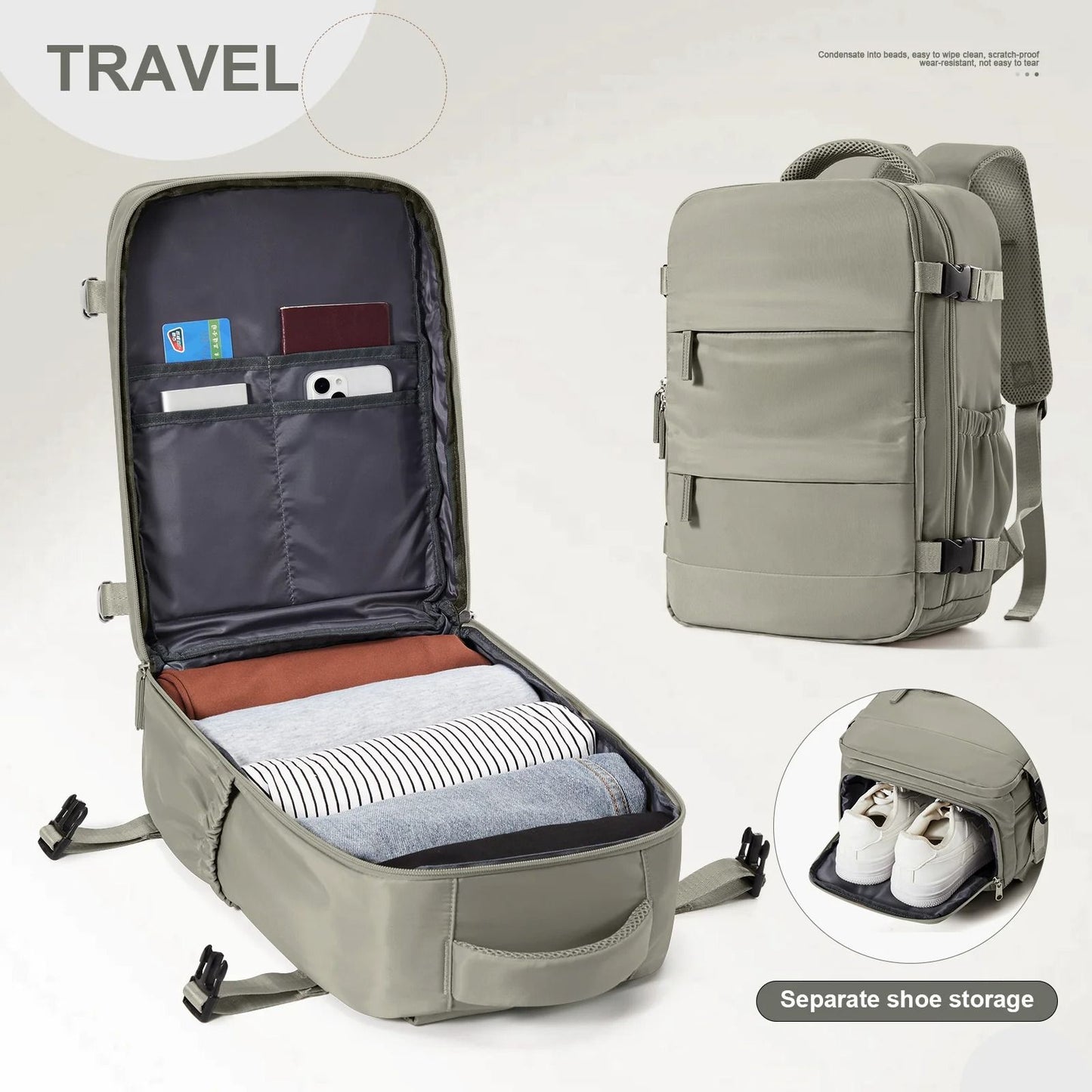 Travel Cabin Backpack Lightweight Carry On Hand Luggage Bag 9