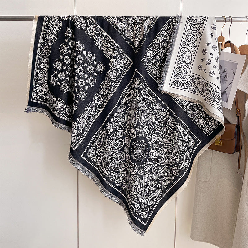 Fashion Cashmere Pashmina Scarf For Women Soft Thick Blanket Wrap Floral Winter Shawl Cozy Warm Buf 10