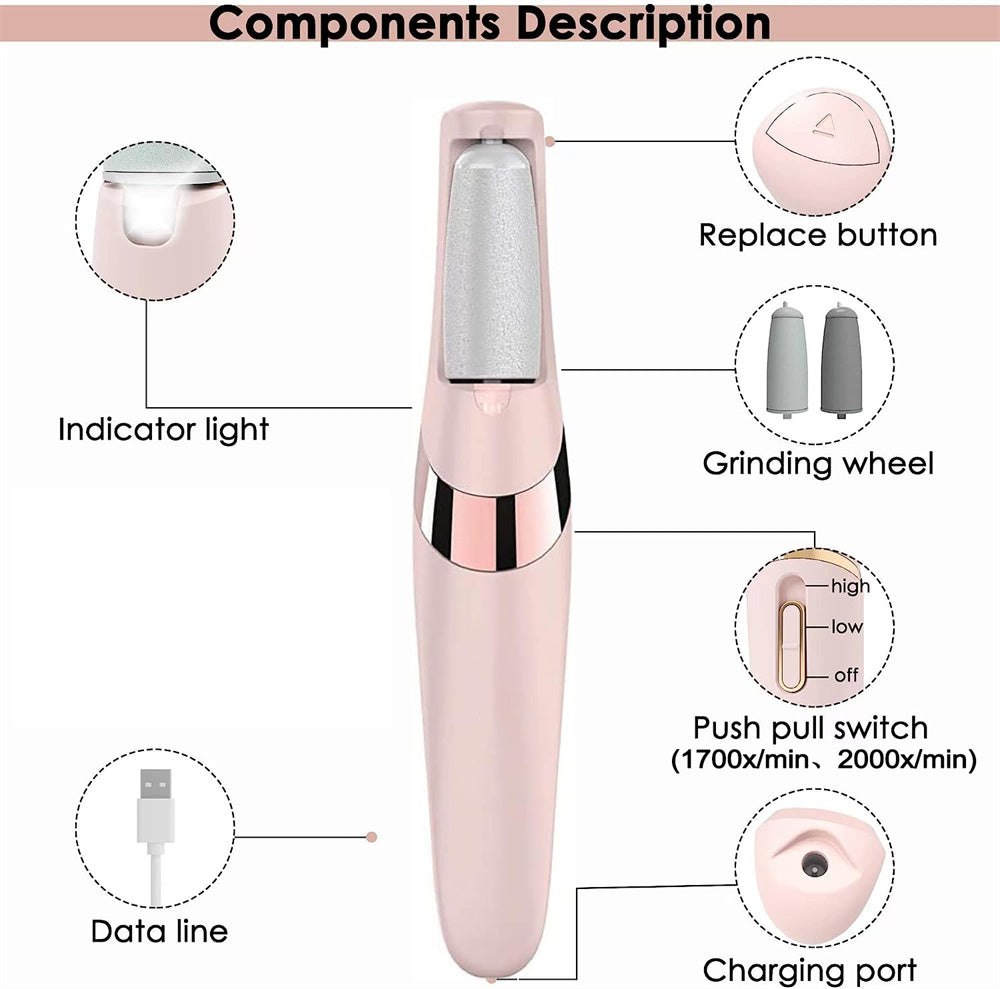 Professional Electric Pedicure Tool Film Foot Dead Skin Callus Remover Feet Exfoliator Pumice Stone