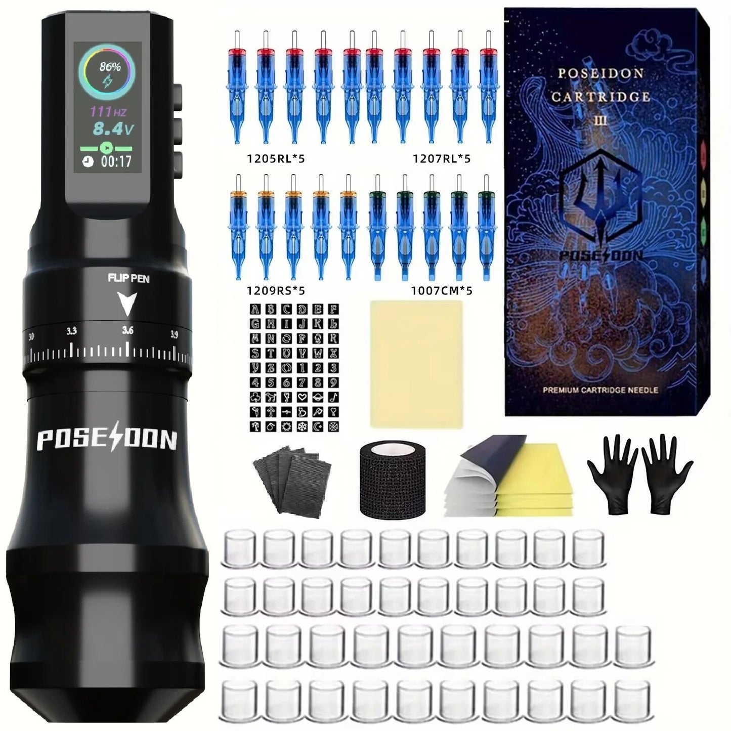 Professional Tattoo Pen Kit With Power Supply And Accessories 10