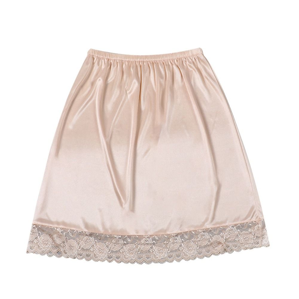 Kawaii High Waist Underskirt, Breathable JK Petticoat Slip, Anti Lighting Lace Edge Underskirt for Women, Black White
