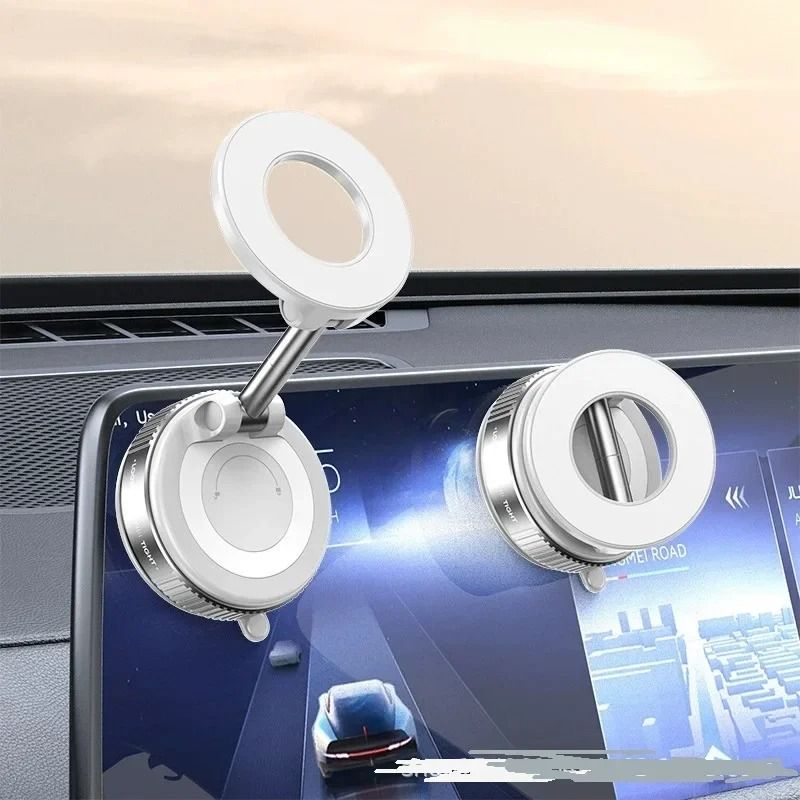 Rotating Vacuum Magnetic Car Phone Holder Dashboard Glass Mount 7