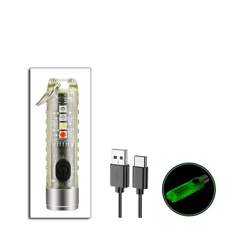 Mini Keychain Flashlight Type C Fast Charging Waterproof Torch With Magnet 7
