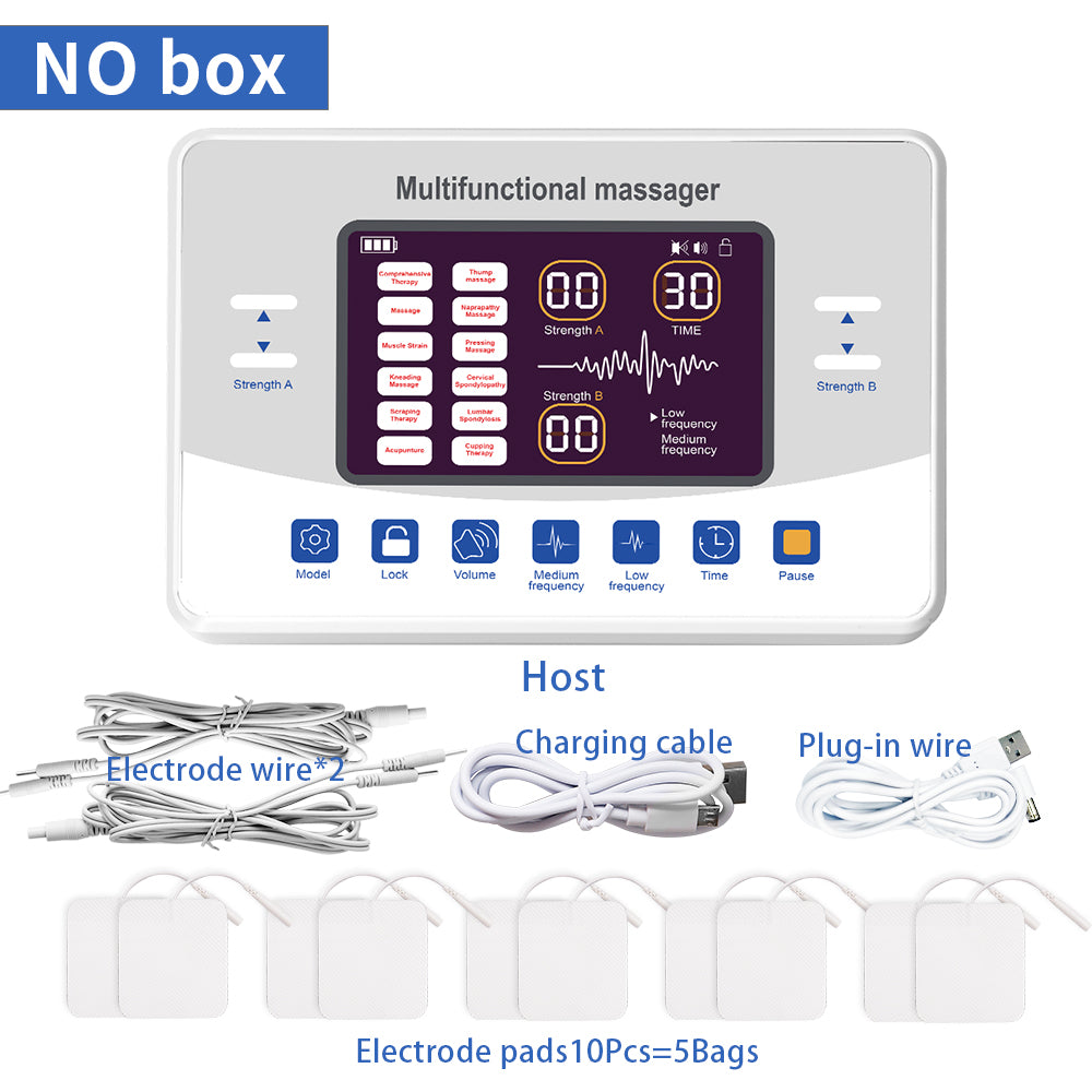 Electronic Pulse Massager Myostimulation Apparatus, 12 Modes Low Frequency Therapy Device, TENS EMS Muscle Stimulator