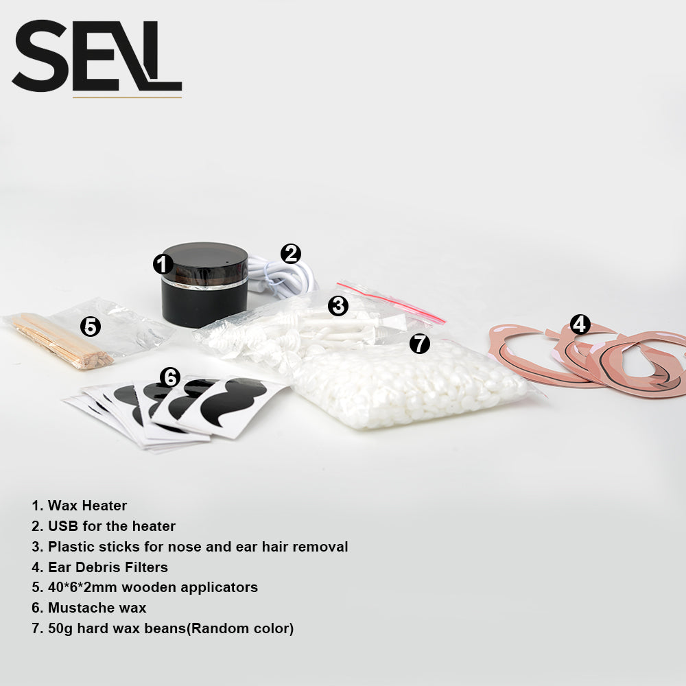 USB Wax Warmer, Depilatory Wax Heater Machine, Facial and Nose Waxing Kit for Men and Women, Includes Waxing Beans