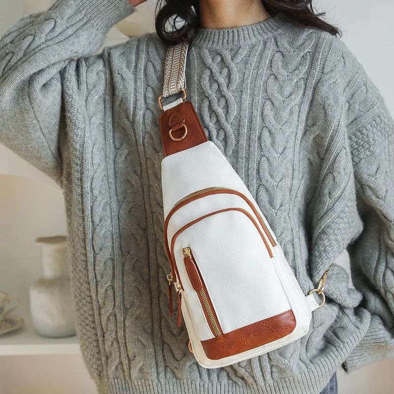 Large Capacity PU Chest Bag For Women Single Shoulder Crossbody 8