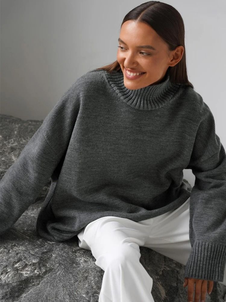Womens Oversized Turtleneck Winter Sweater 14