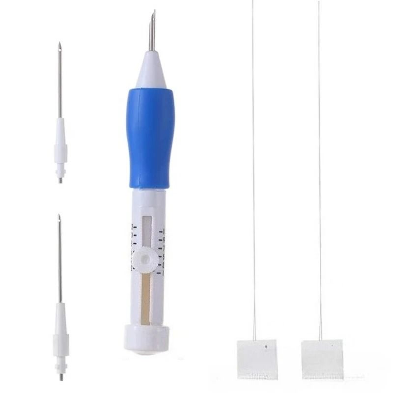 Adjustable Magic Embroidery Pen Set With 3 Needles Threader Scissors 6